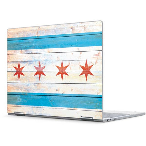 Chicago Flag Light Wood Pixelbook Skin